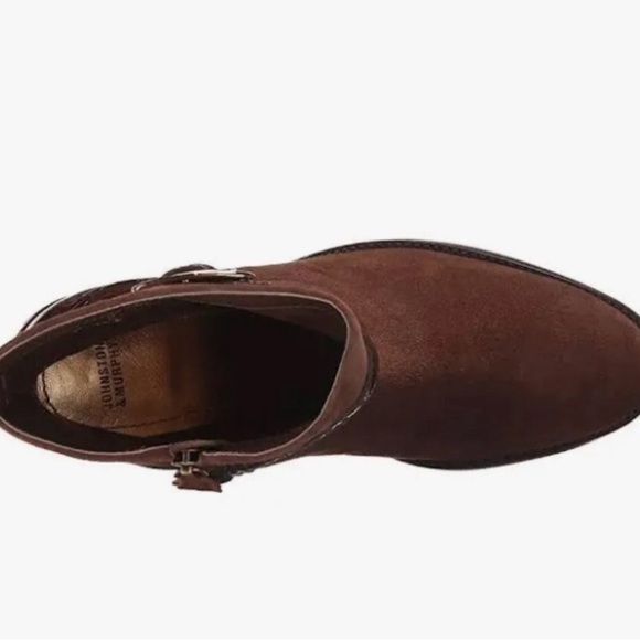 Johnston & Murphy Ankle Boots Suede Croc Embossed Brown 10 - Picture 4 of 5